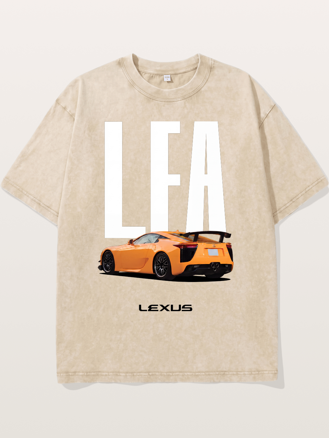 Orange Lexus LFA Rear Print Washed T-shirt