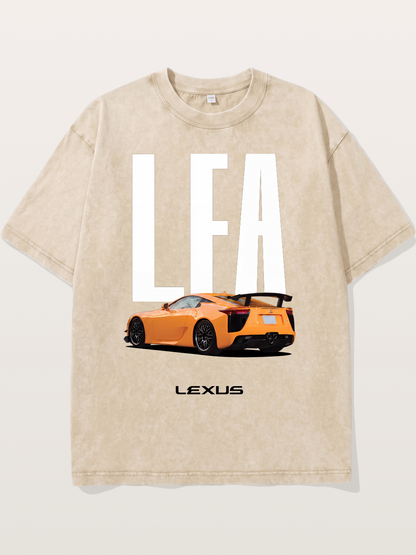Orange Lexus LFA Rear Print Washed T-shirt