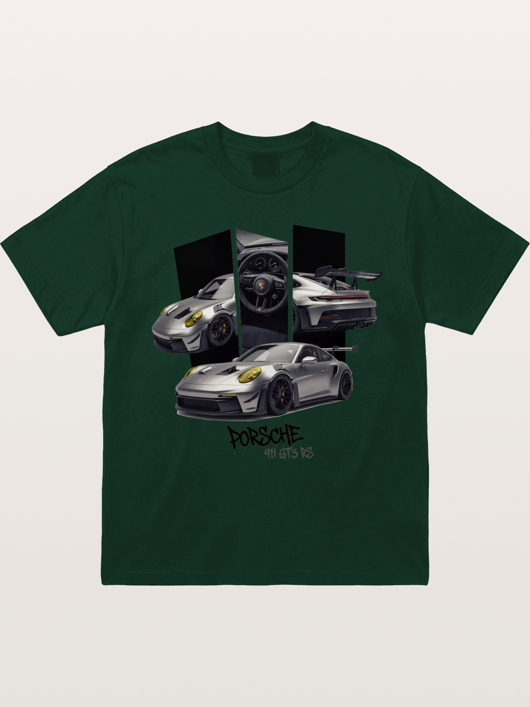 Porsche 911 GT3 RS Split View Montage Gildan T-shirt