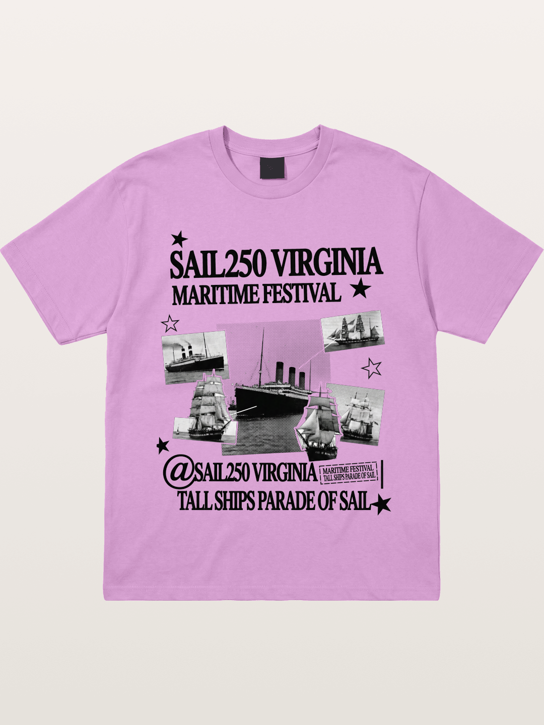 Collage Black White Sailboat Card Gildan T-shirt