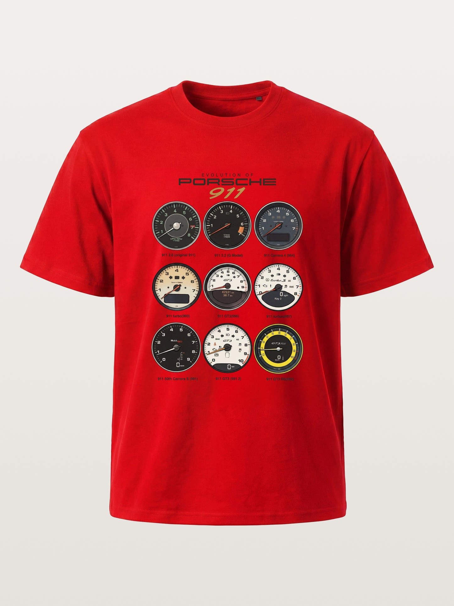 Porsche 911 Cluster Vintage Gauge Set Cotton T-shirt