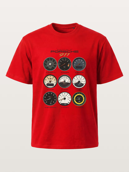 Porsche 911 Cluster Vintage Gauge Set Cotton T-shirt