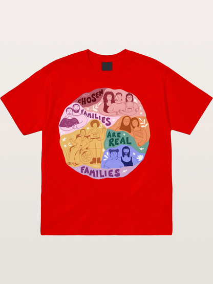 Chosen Families Pride Circle Illustration Cotton T-shirt