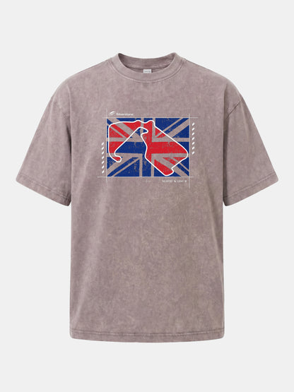 Vintage Union Jack F1 British Theme Washed T-shirt