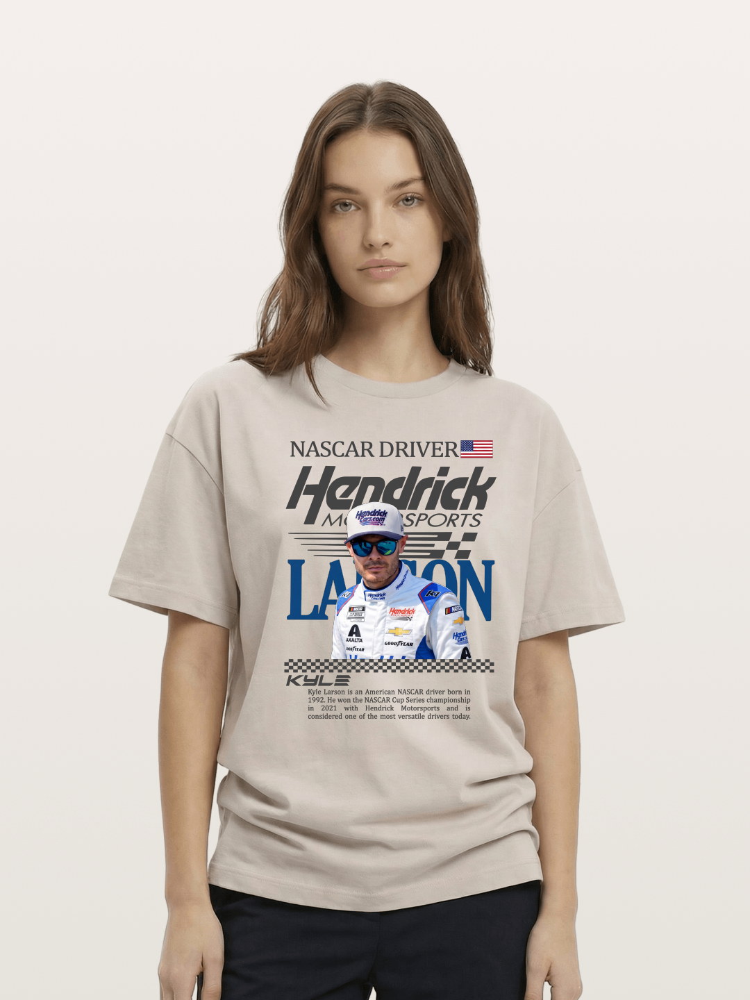 NASCAR Driver Kyle Larson Magazine Style Cotton T-shirt