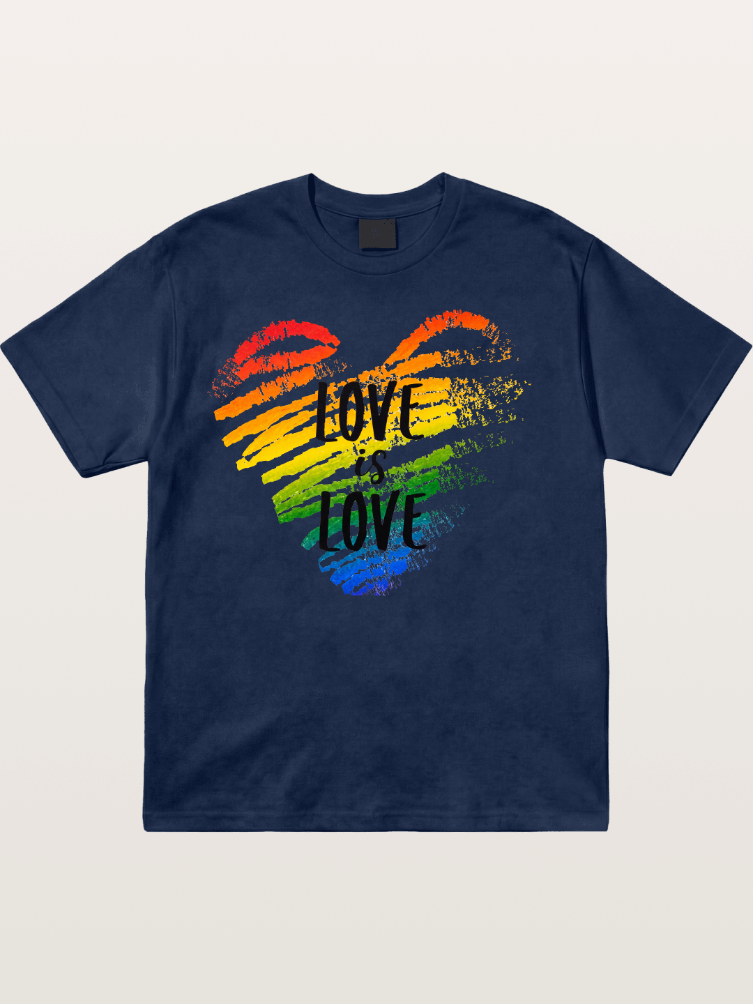 Love Is Love Rainbow Heart Art Cotton T-shirt