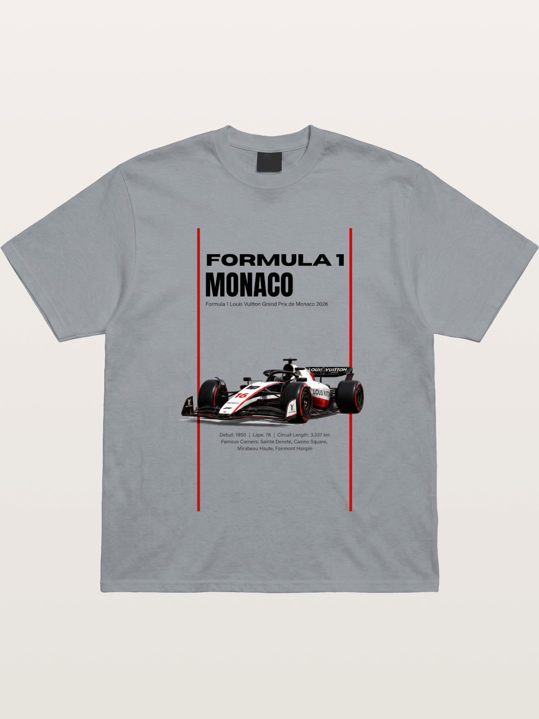 Minimal F1 Monaco Race Card Gildan T-shirt