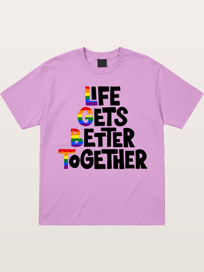 Together Pride Rainbow Quote Art Gildan T-shirt