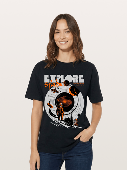 Space Explorer Astronaut Retro Sci-Fi Cotton T-shirt