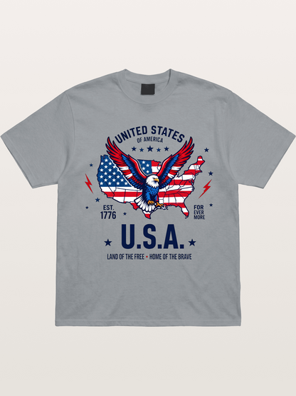 USA Map Eagle Flag Design Gildan T-shirt