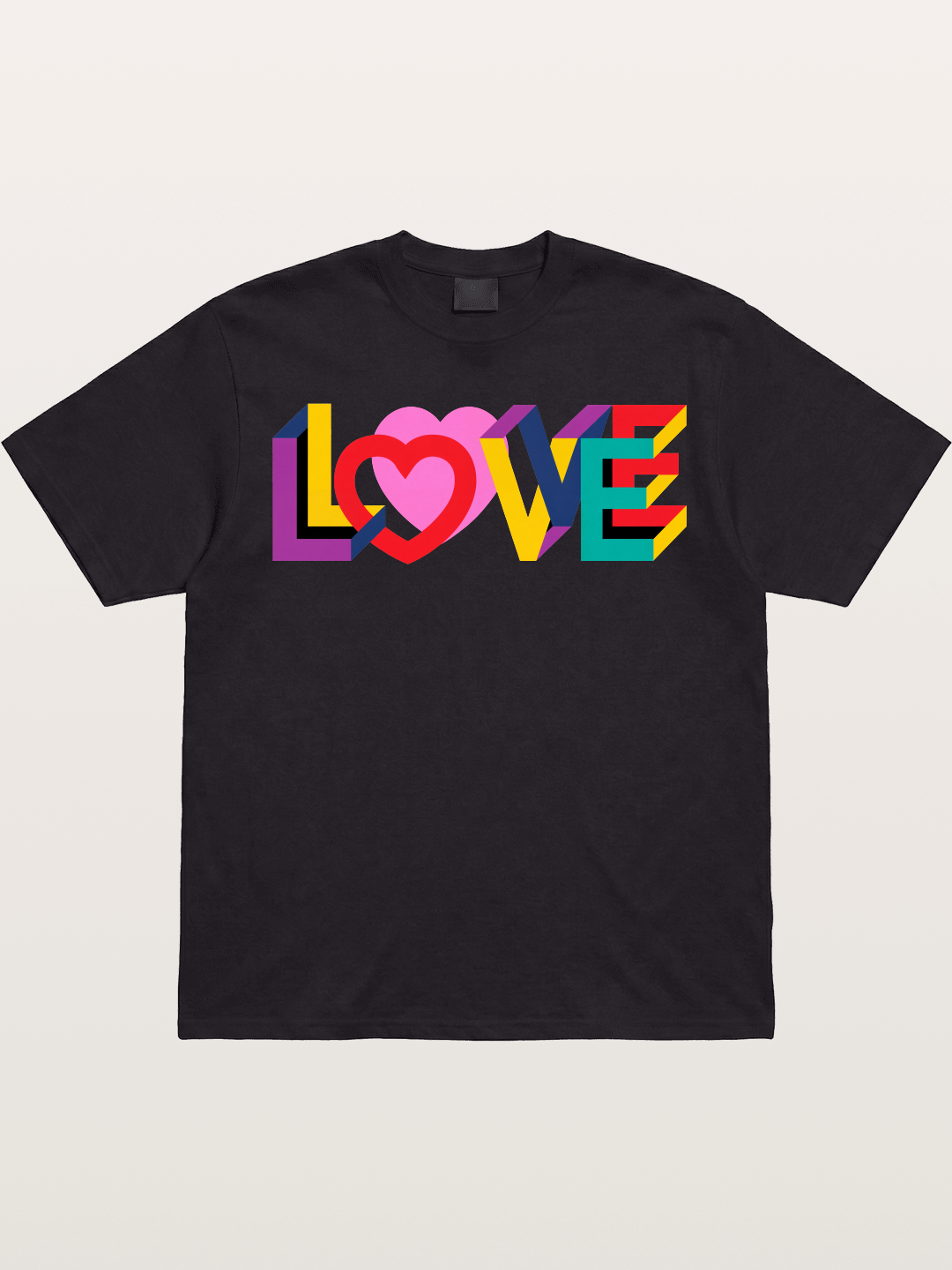 3D Love Typography With Heart Gildan T-shirt