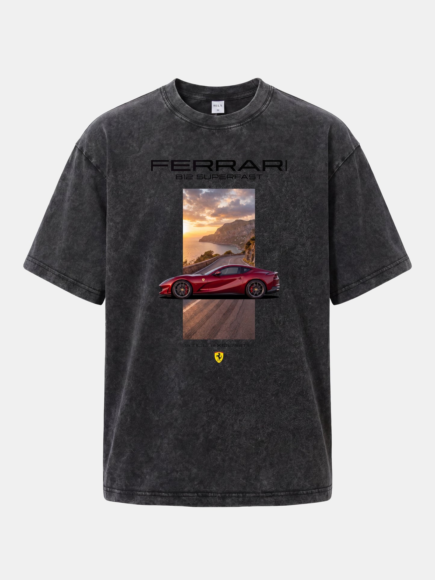 Ferrari 812 Tuscan Road Print Washed T-shirt