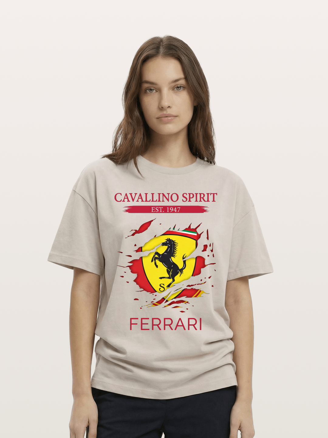 Ferrari 1947 Tear Logo Cotton T-shirt