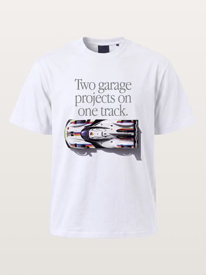 Le Mans Racer Two Garage Quote Cotton T-shirt