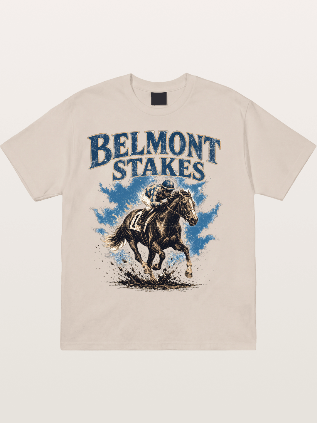 Belmont Stakes Mud Splash Poster Cotton T-shirt.