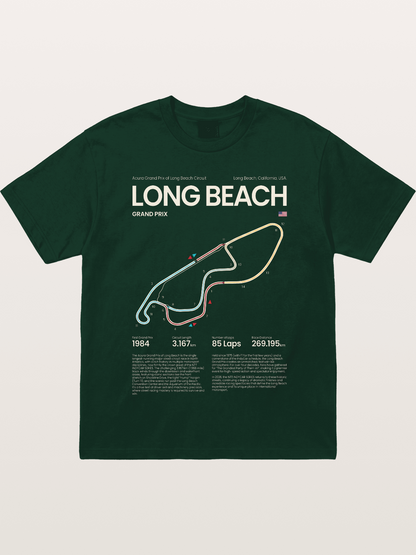 Long Beach GP Circuit Map Gildan T-shirt