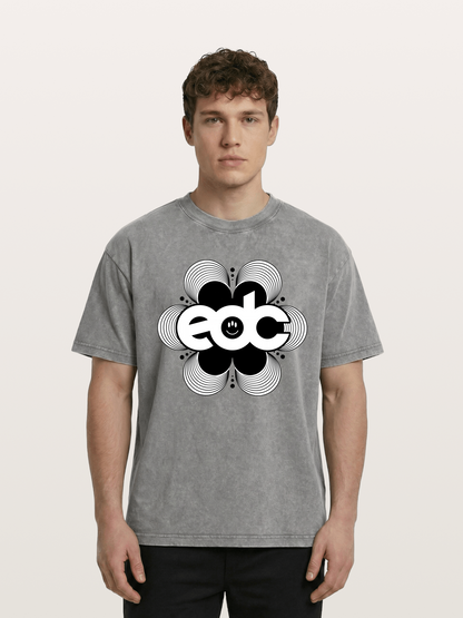 EDC Wavy Daisy Logo Design Washed T-shirt