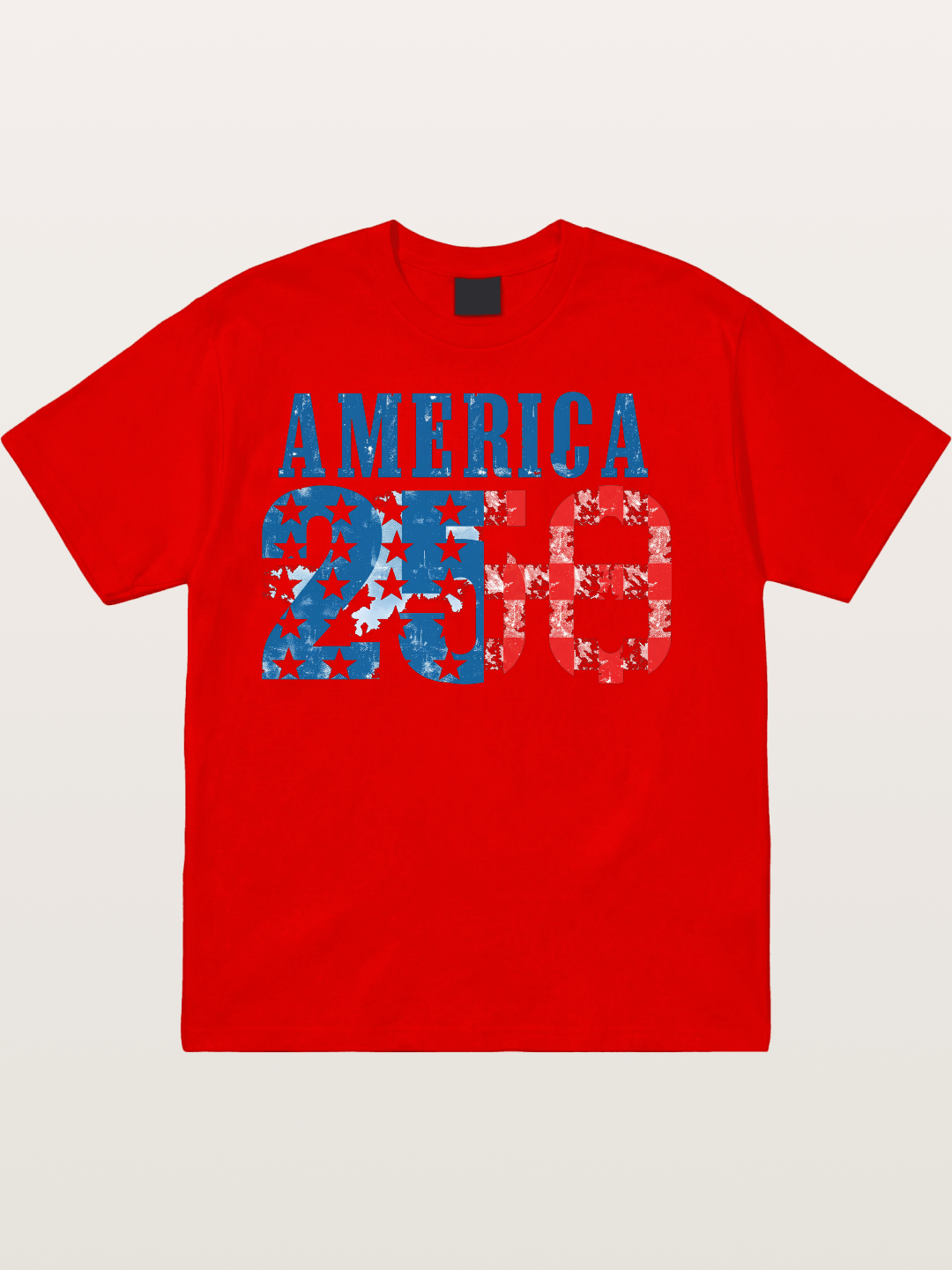 America 250 Grunge Typography Cotton T-shirt