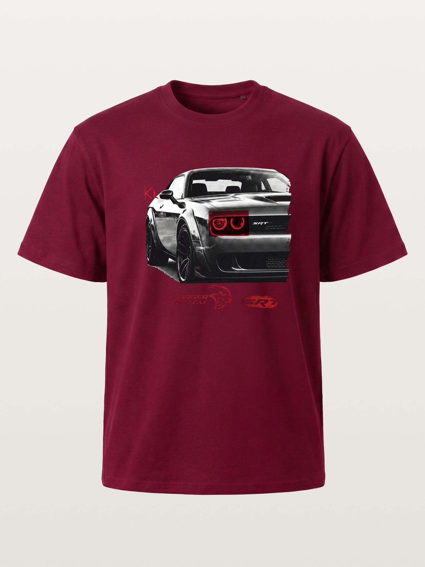 Red Taillight Hellcat Grunge Print Gildan T-shirt