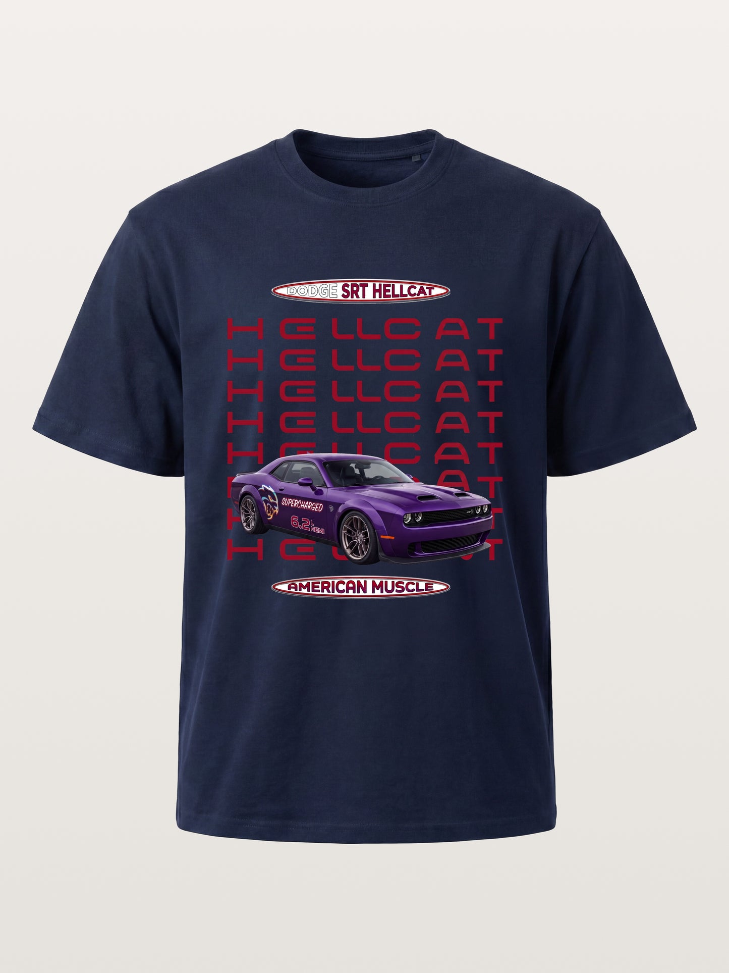 Purple Hellcat Repeat Font Card Cotton T-shirt