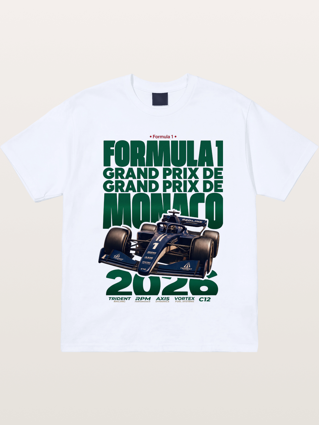 Navy Monaco F1 Grand Prix Art Gildan T-shirt