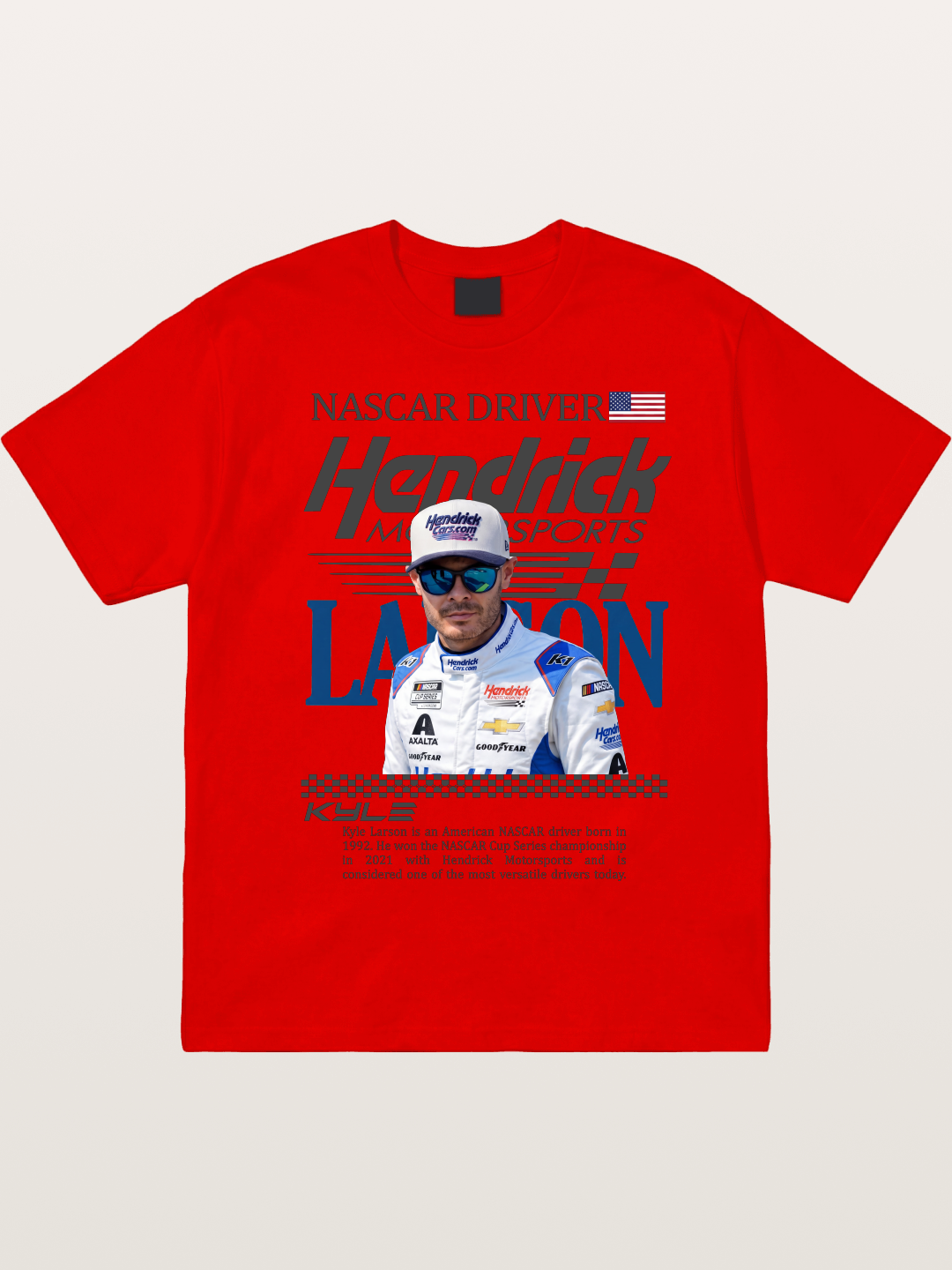 NASCAR Driver Kyle Larson Magazine Style Cotton T-shirt