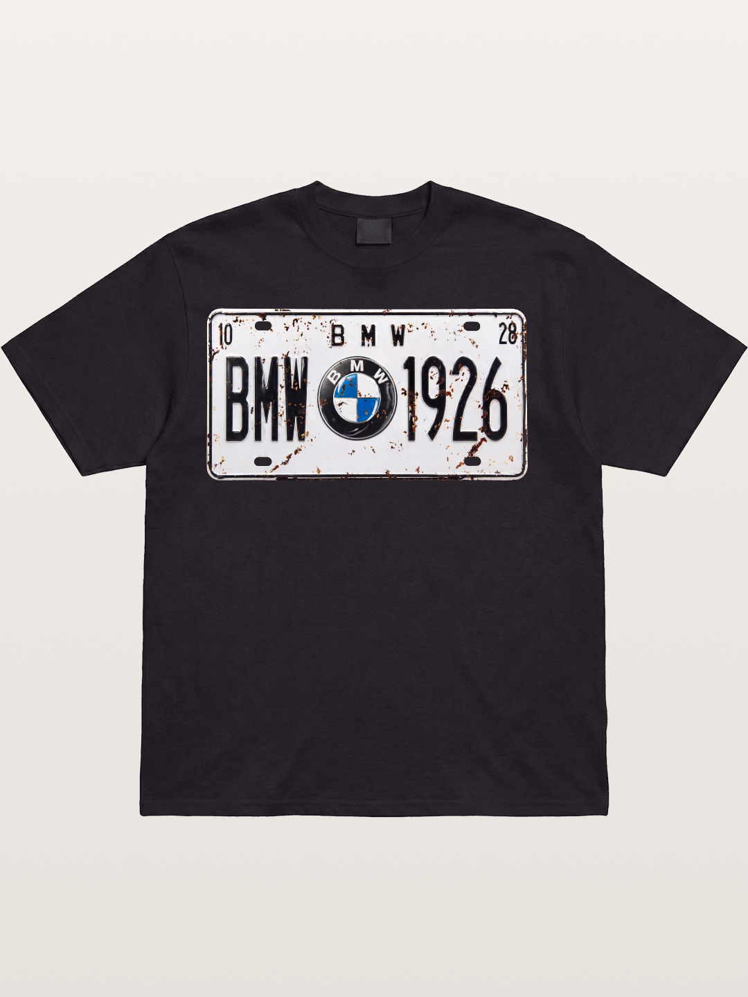 Vintage BMW License Plate Decor Cotton T-shirt