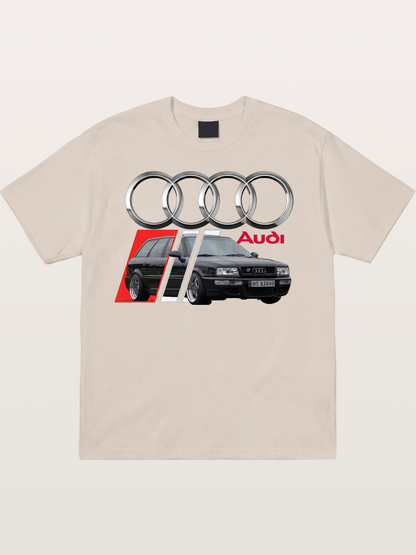 Audi Classic Car With Four Rings Cotton T-shirt