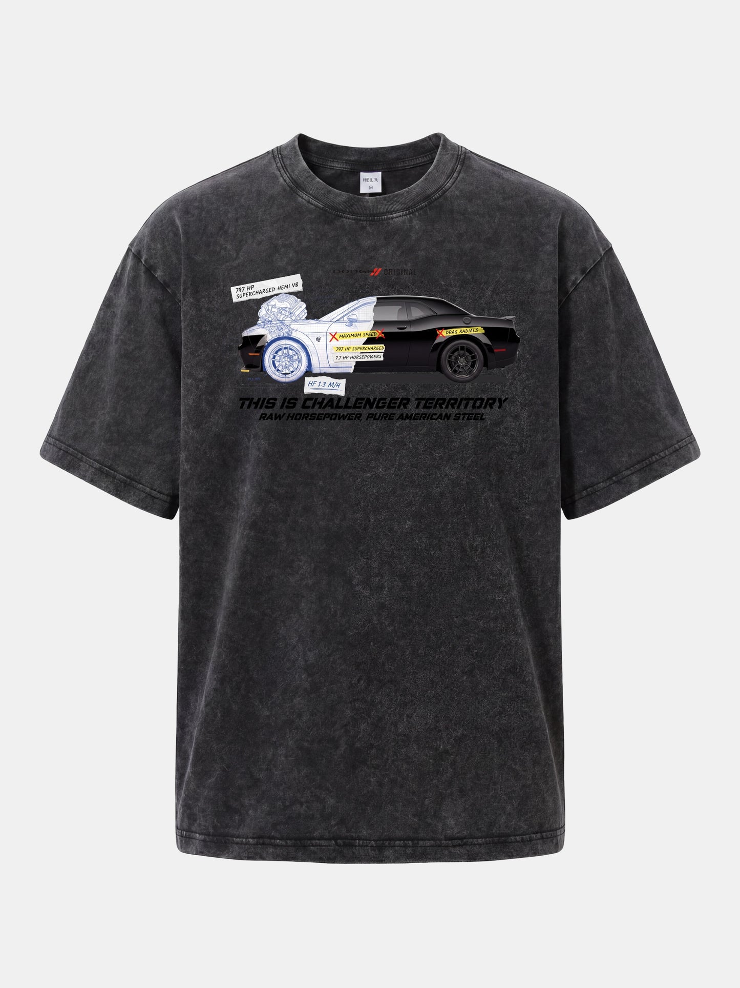 Blueprint Hellcat Spec Poster Washed T-shirt