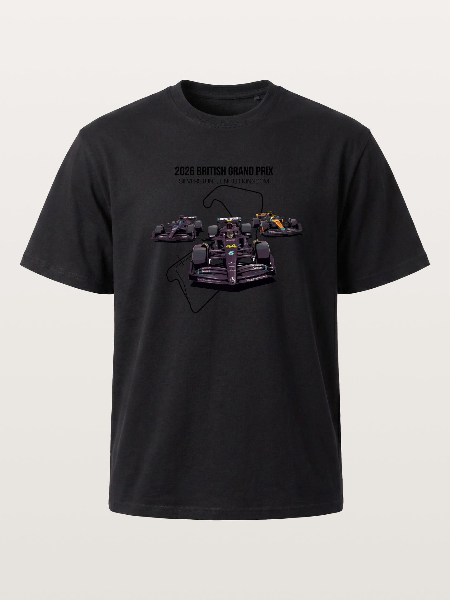 F1 Cars Silverstone Track Overlay Cotton T-shirt