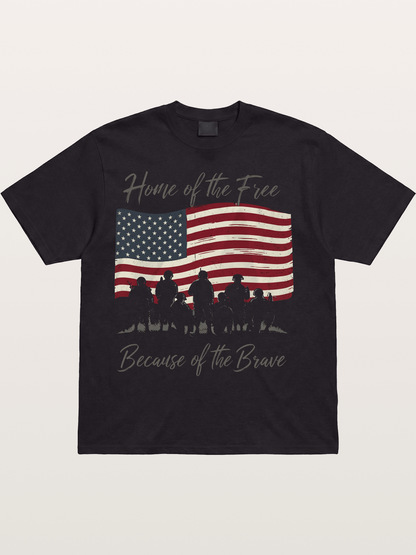 Home of the Free Because of the Brave Cotton T-shirt
