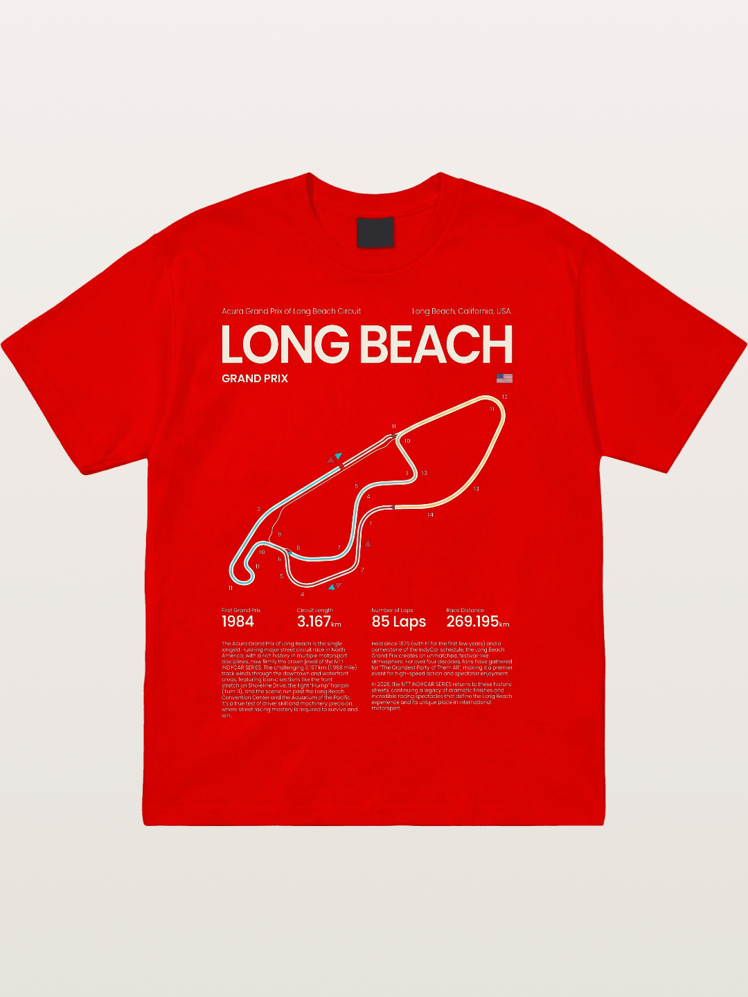 Long Beach GP Circuit Map Cotton T-shirt