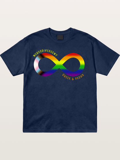 Neurodivergent Queer Infinity Symbol Cotton T-shirt