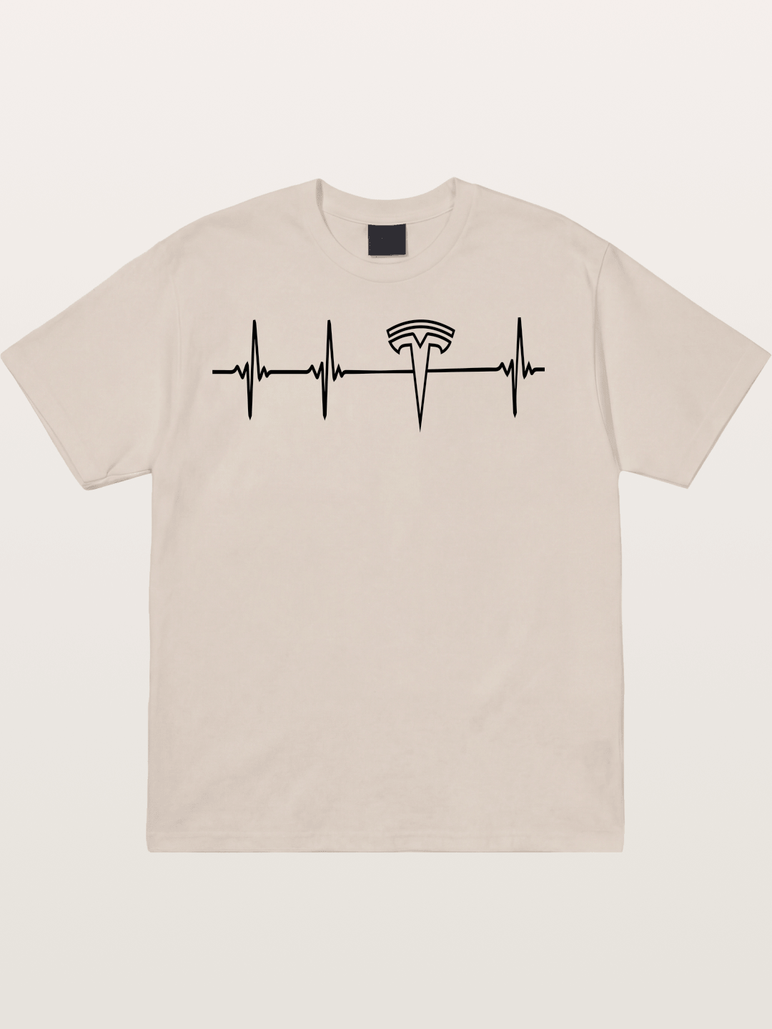 Tesla Logo Heartbeat Sticker Cotton T-shirt