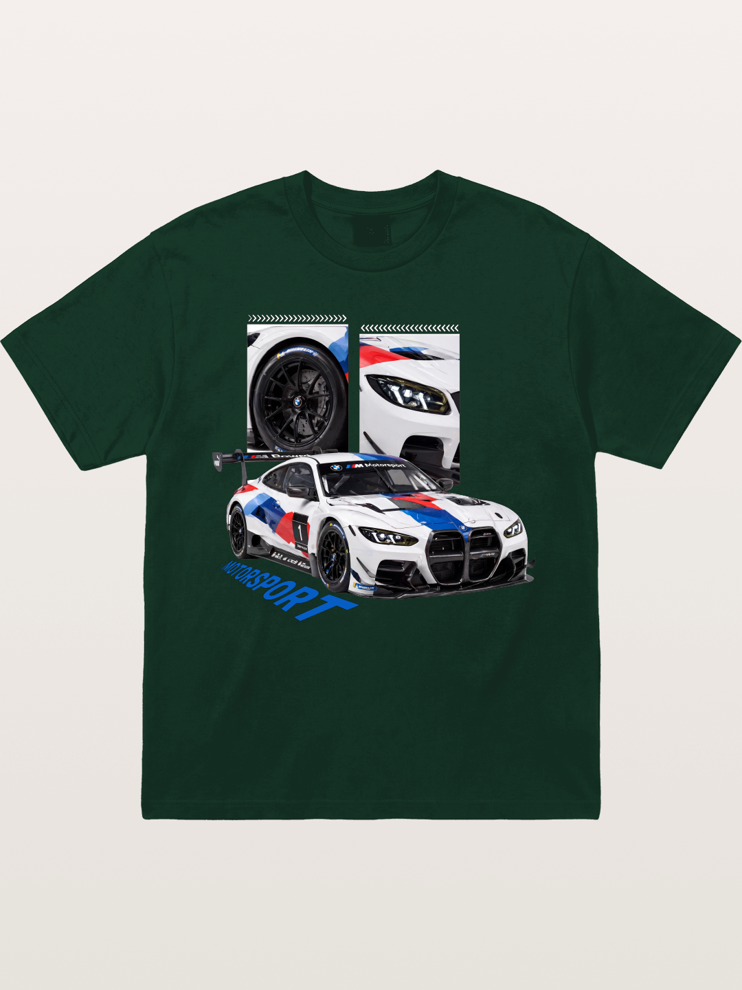 BMW M4 GT Race Car Collage Gildan T-shirt