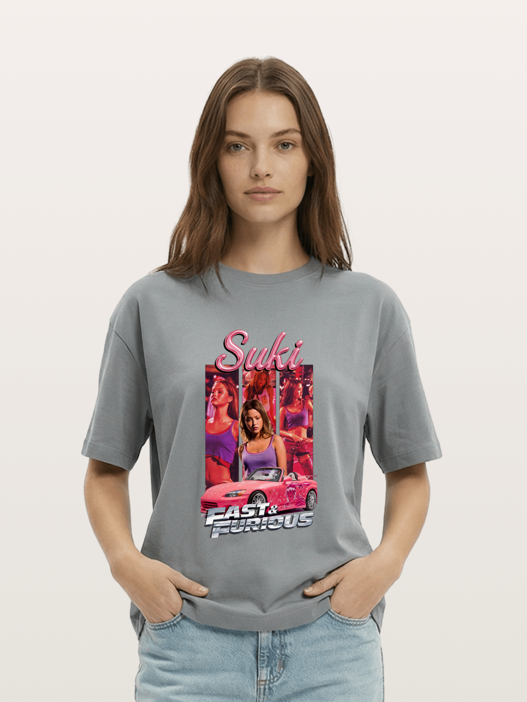 Fast & Furious Pink Crew Gildan T-shirt