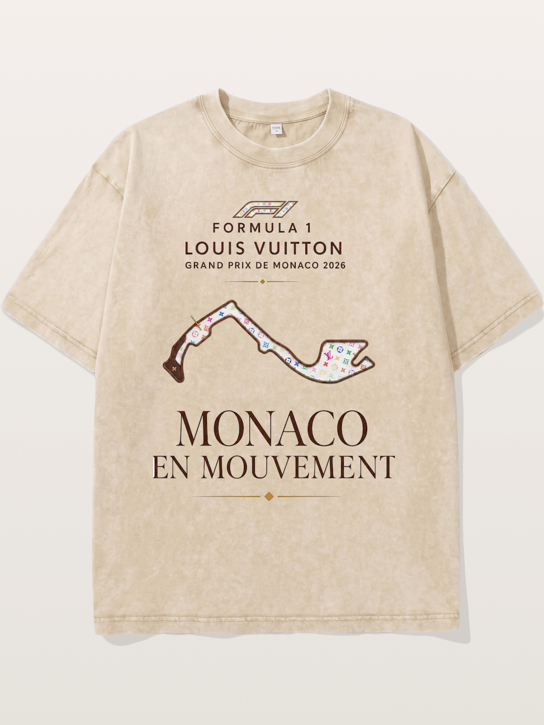 LV x F1 Monaco Track Art Washed T-shirt