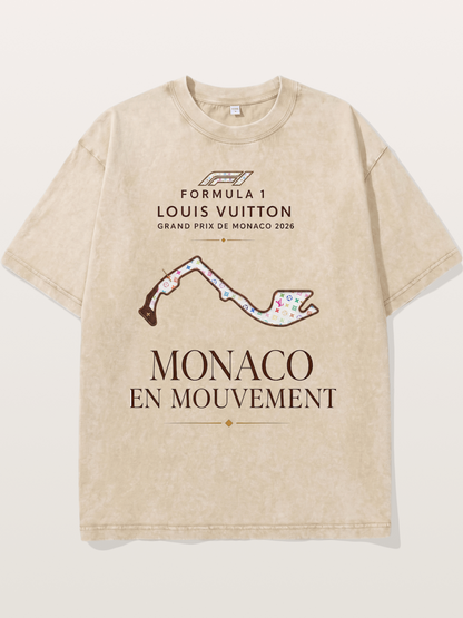 LV x F1 Monaco Track Art Washed T-shirt