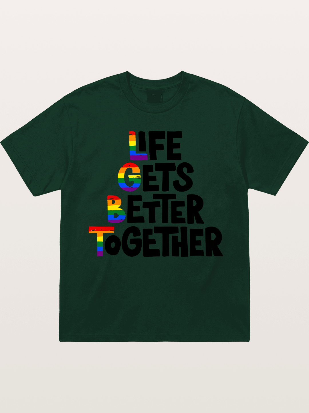 Together Pride Rainbow Quote Art Gildan T-shirt