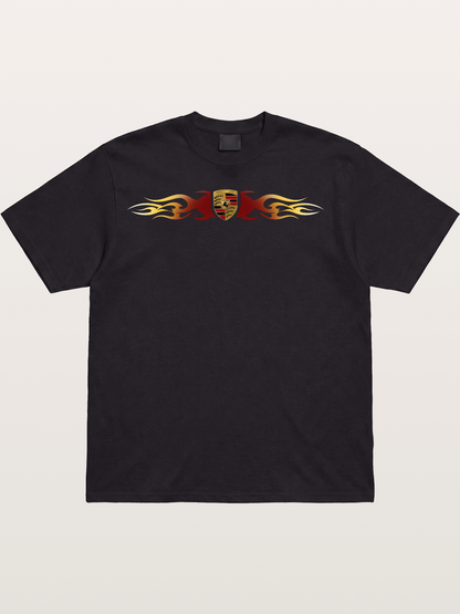 Porsche Crest Flame Stripe Cotton T-shirt
