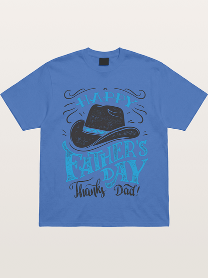 Happy Father's Day Cowboy Hat Gildan T-shirt
