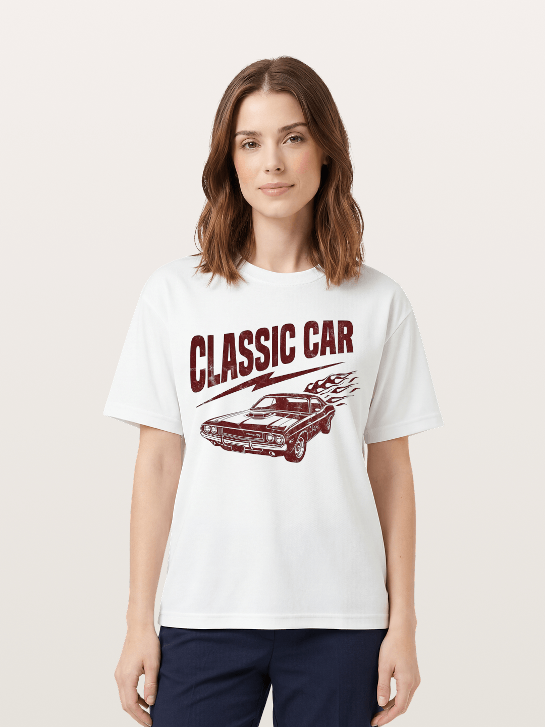 Classic Car Run Cotton T-shirt