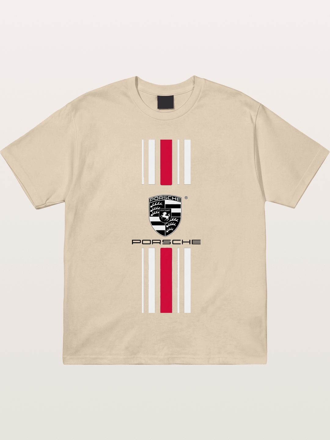 Porsche Crest Striped Design Gildan T-shirt