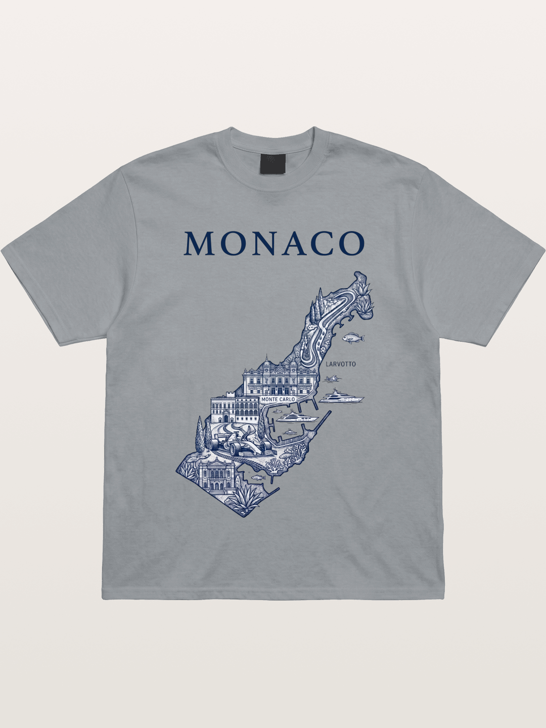 Monaco National Map Circuit Illustration Gildan T-shirt