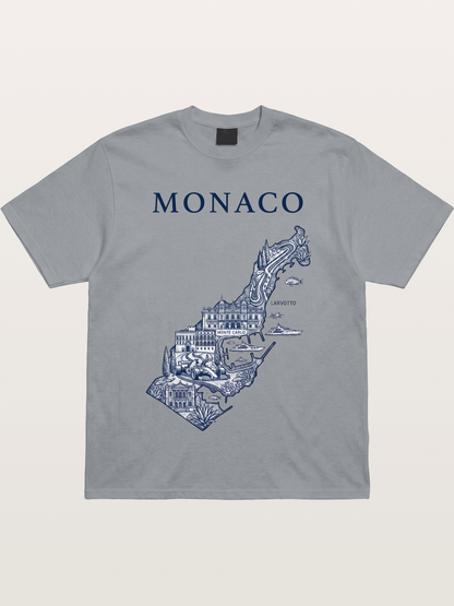 Monaco National Map Circuit Illustration Gildan T-shirt