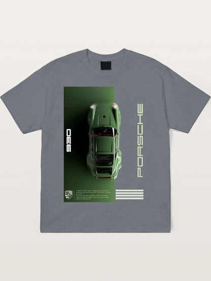 930 Porsche Green Top View Cotton T-shirt