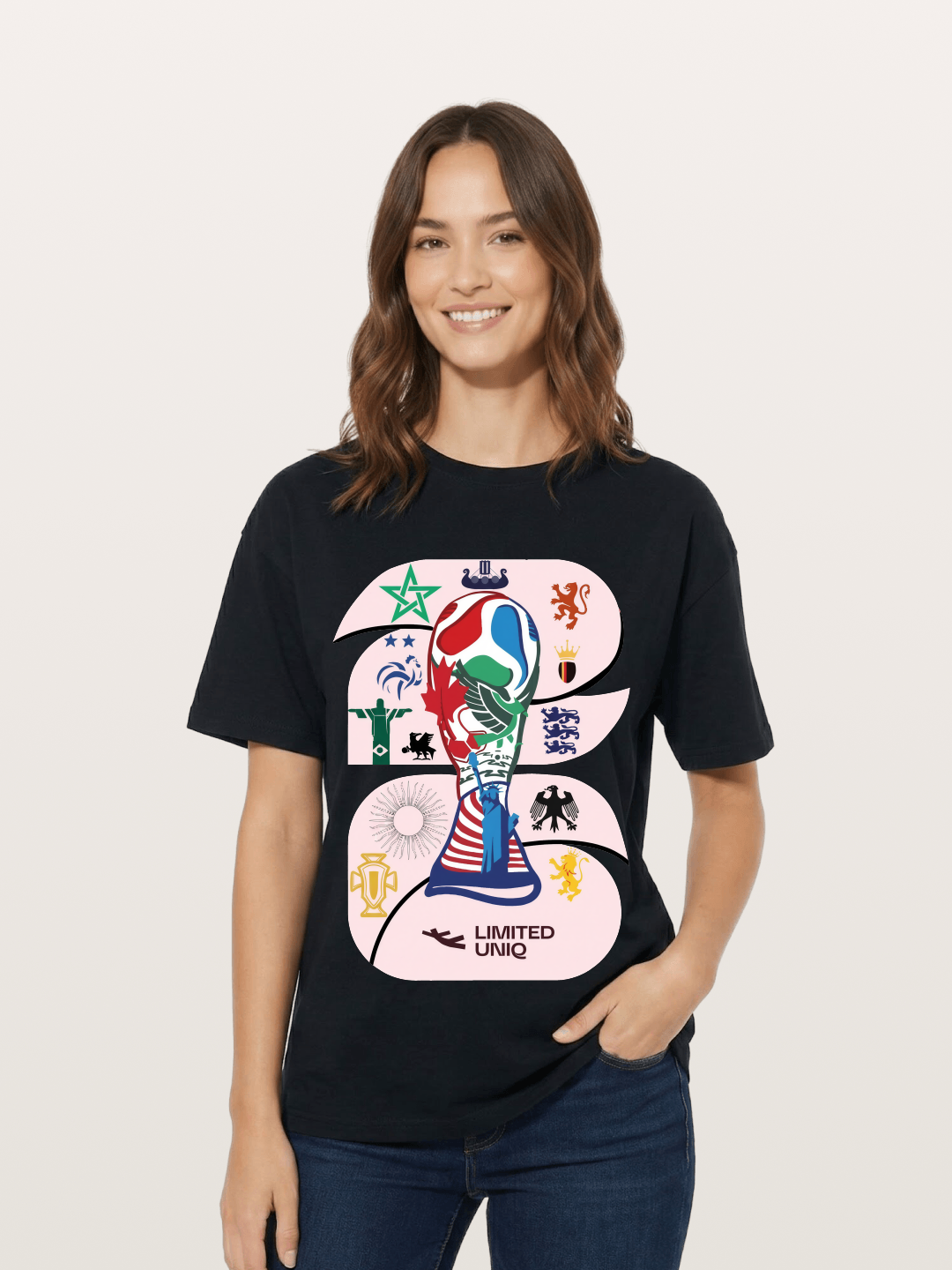 2026 World Cup Trophy Collage Cotton T-shirt
