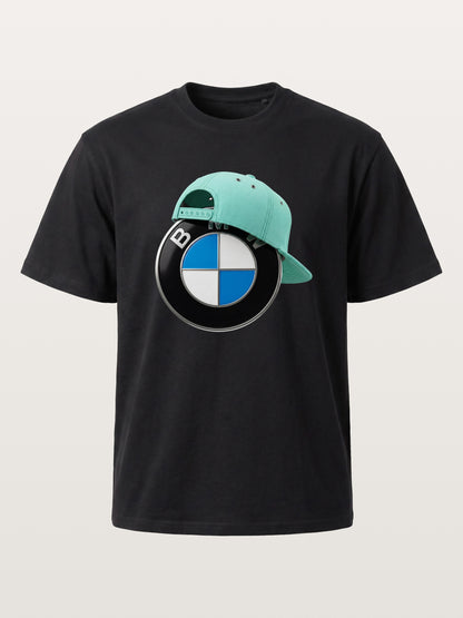 BMW Logo & Tiffany Cap Art Cotton T-shirt