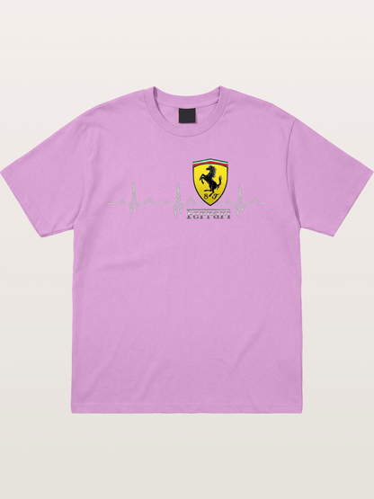 Ferrari Heartbeat ECG Line Design Gildan T-shirt