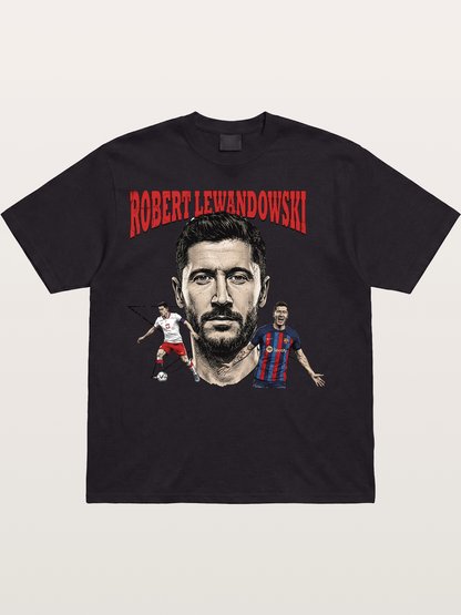 Robert Lewandowski Football Art Cotton T-shirt